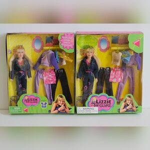 2 Vintage Dakin Disney Lizzie McGuire Hilary Duff Fashion Doll & Accessories